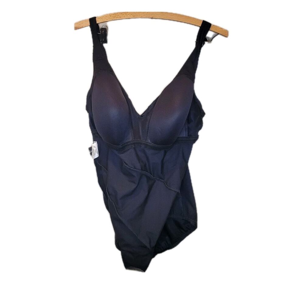 Miraclesuit Womens Black Crossover One Piece Swimsuit 16 Beach Vacation New - Picture 5 of 10
